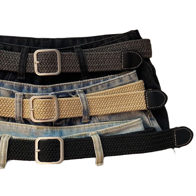 鹏境新款编织腰带男士懒人裤带女款皮带牛仔裤腰带军训潮风年轻人帆布 弹力带-黑色1条【105*3.3cm】16.12元拍2件(合8.06元/件)