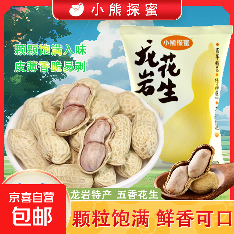 龙岩花生五香花生香酥原味盐水白晒咸干水煮花生米带壳炒货熟零食 龙岩五香味花生100g*1袋