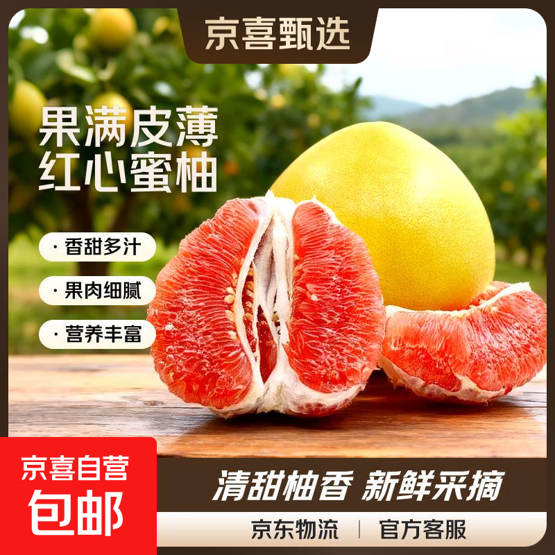 福建平和红心柚子红肉蜜柚新鲜水果包邮时令应季琯溪蜜柚红柚子 尝鲜装1个装【单果1.2-1.8斤】小仙柚 更好吃