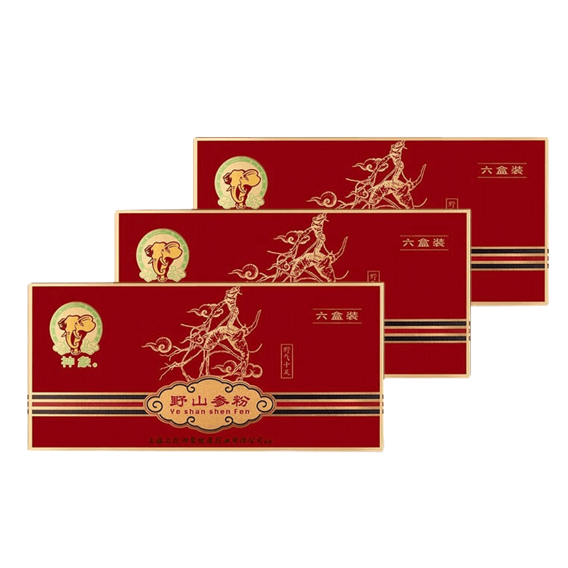 神象野山參粉東北人參野山參18年以上品質(zhì)源頭把控上藥集團(tuán)中秋送禮 1g*2*6禮盒三盒(共36g)