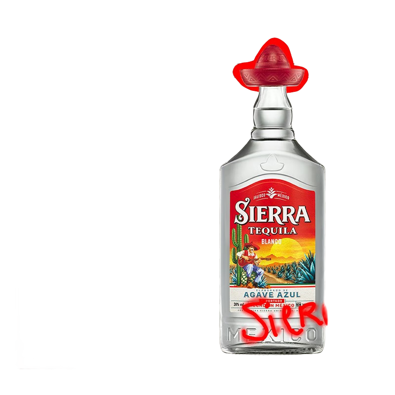 SIERRA幸運帽小紅帽銀色龍舌蘭tequila烈酒墨西哥38度tequila 銀色龍舌蘭 700mL 1瓶