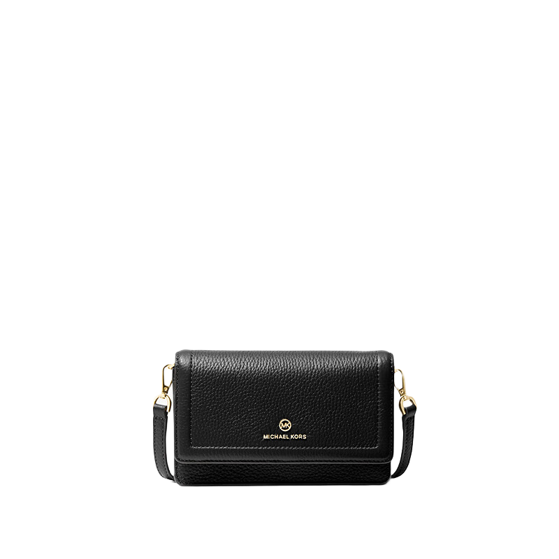 MICHAEL KORS邁克高仕 MK Jet Set Charm 小號翻蓋手機包單肩 黑色 001-金色五金 小號