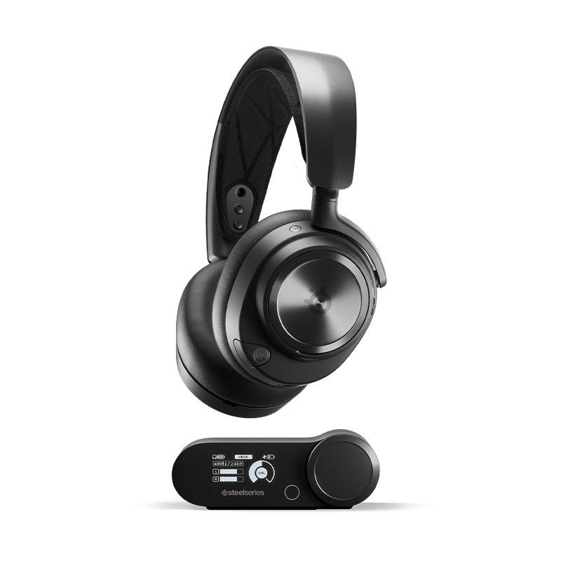���SteelSeries������Arctis Nova Pro Wirelessͷ��ʽPS5�羺������Ϸ����2.4G/����/������ģ��������LOL�Լ�CS