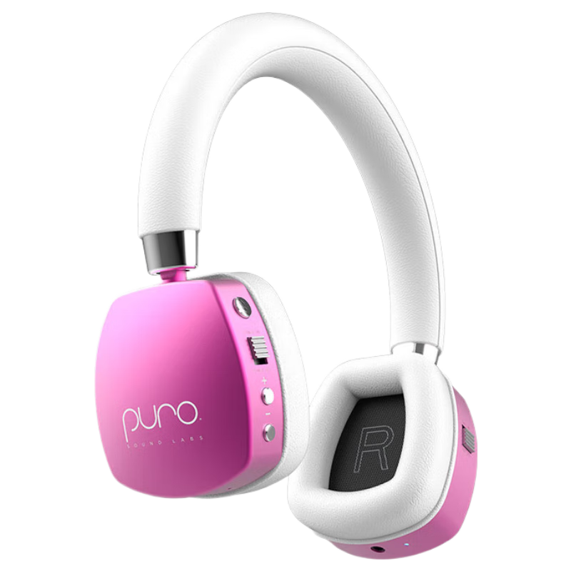 声谱乐 美国 PuroQuiet-PLUS头戴式蓝牙主动降噪儿童耳机护耳学生网课带麦 贴耳式不闷耳 粉红色