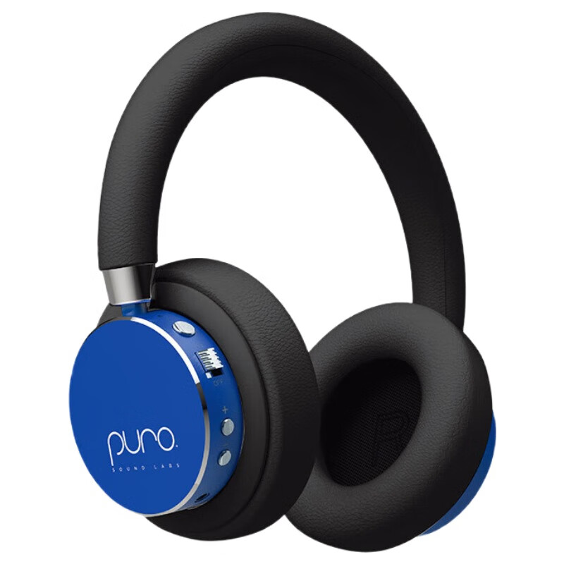 声谱乐 美国Puro BT2200s-PLUS 头戴式儿童蓝牙耳机护耳沉浸式全包耳 高清麦克风 学生网课专用 宝蓝色 高档克莱因蓝色