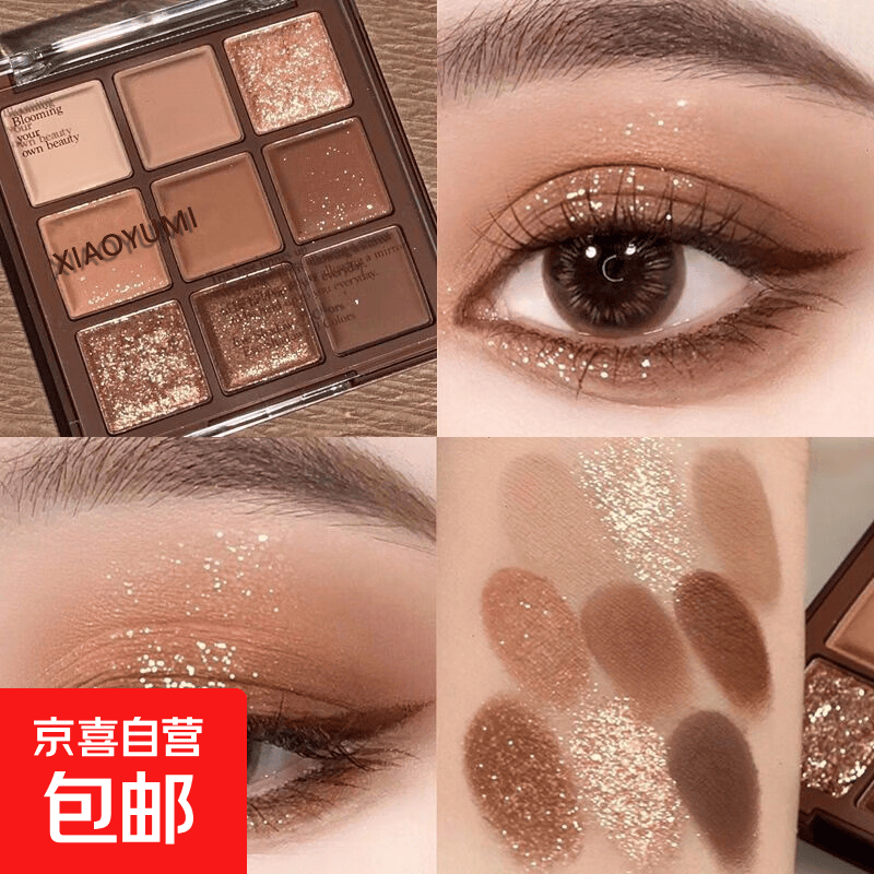 新品巧克力九色眼影盘珠光哑光日常大地色小众品牌眼影盘新款大地 巧克力九色 1盒