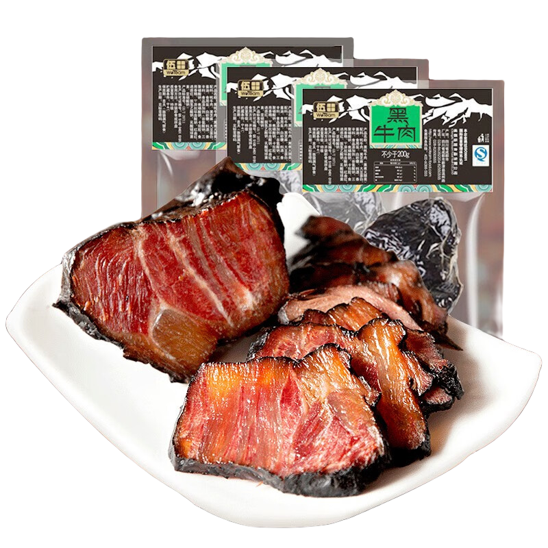 伍田黑牛肉真空 酱卤牛肉开袋即食熟食牛肉 四川特产零食小吃下酒 黑牛肉3袋装