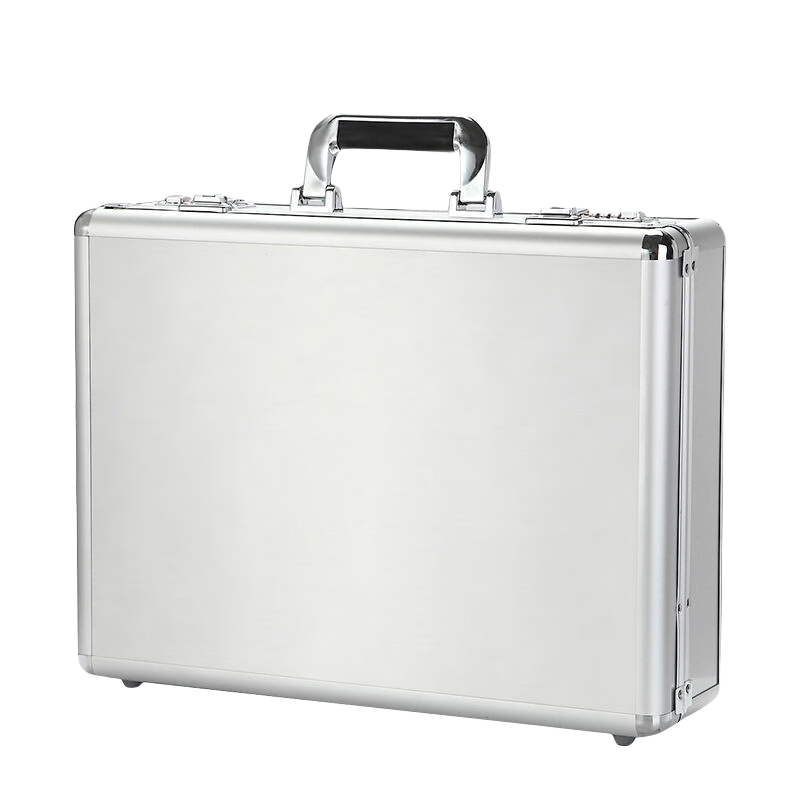 BORY手提文件密碼箱 手提公文箱 裝鈔箱 多功能工具文件箱 儀器收納箱 亮面銀 鋁箱配萬能格棉445*330*125MM