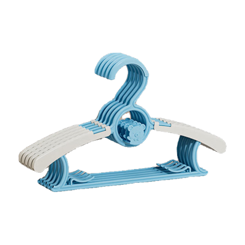 COOKSS儿童衣架婴儿多功能晾衣撑子宝宝家用防滑晒衣钩可伸缩收纳10个装