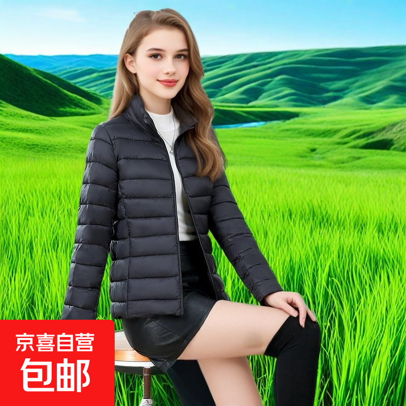 小棉袄女潮i冬季新款轻薄棉服女百搭短款棉衣小香风立领洋气外套 黑色【立领轻薄小棉服】 L 建议【85-105斤】