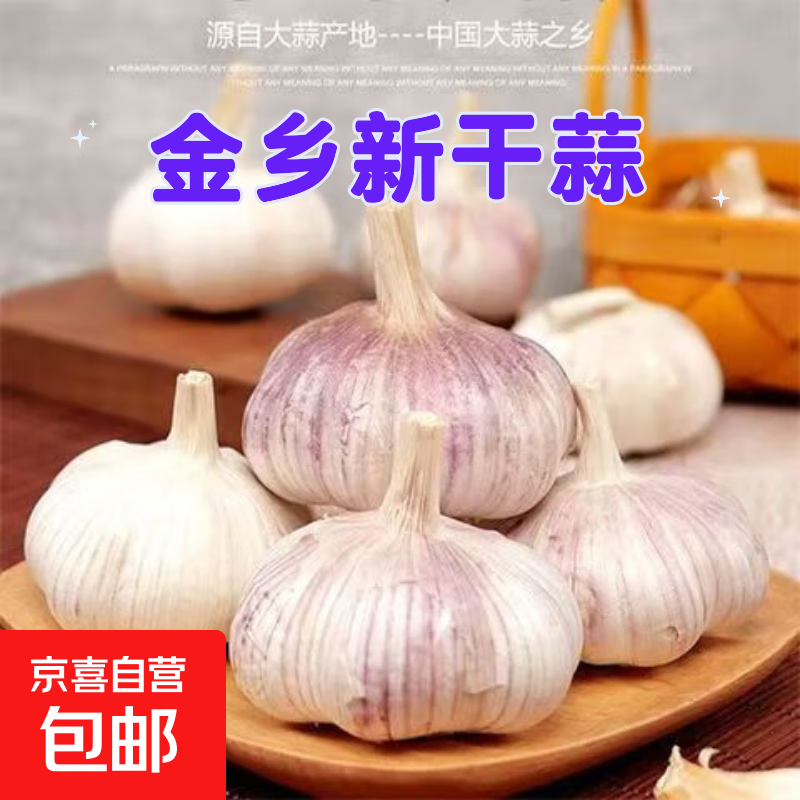 精品金乡紫皮大蒜新鲜干蒜大蒜头蔬菜调料调味大果4.5-5cm 精品大蒜1斤装