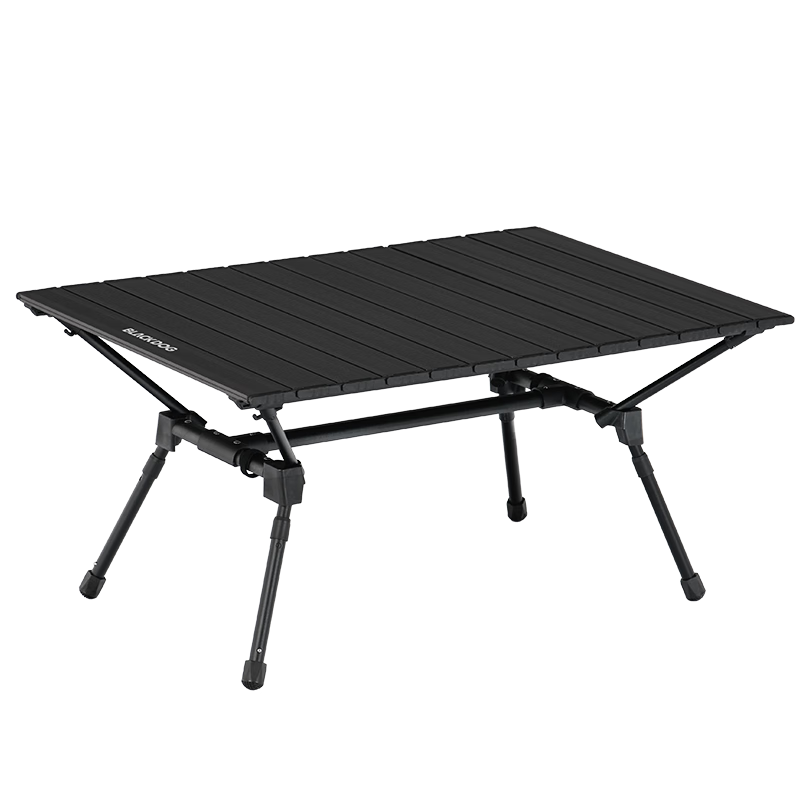 black dog蛋卷桌可升级便携式露营桌户外折叠桌黑化铝合金桌子可收纳桌子 90*60*(40-55)cm
