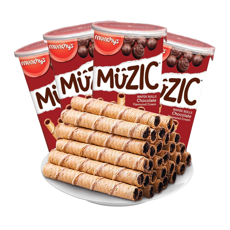 马奇新新 马来西亚进口威化饼干苏打休闲食品小零食追剧小吃下午茶多口味 巧克力威化蛋卷340g