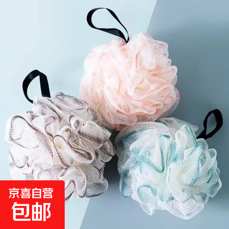 高档沐浴球大号新款浴花柔软不散耐用可爱少女泡澡球洗澡神器网红 三色浴花【1个装】