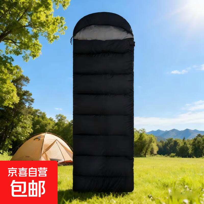 发热睡袋户外露营充电加热睡袋5V帐篷-20℃电热睡袋单type-c接口 黑色 type c单接口220*75