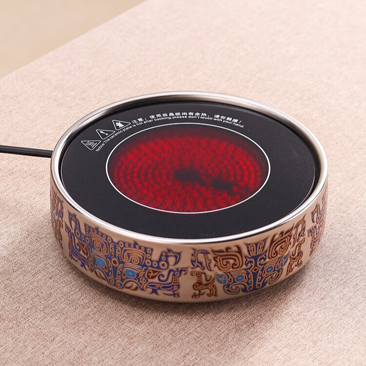 岳恒三星堆电陶炉家用围炉煮茶炉小型迷你不挑壶 提梁壶纯钛烧水壶煮