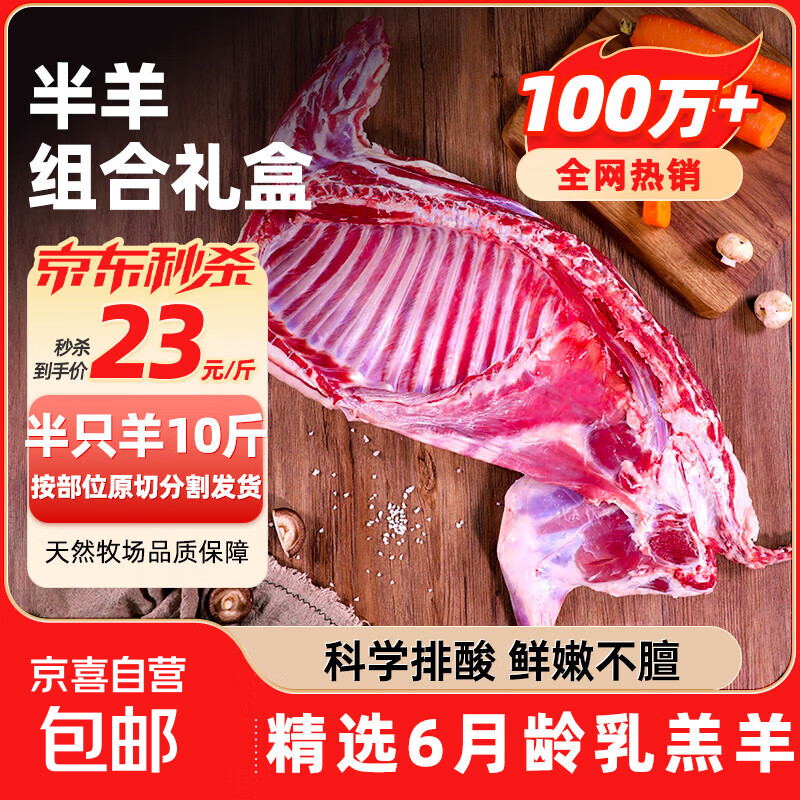 进口新鲜原切羔羊羊排羊腿羊蝎子手抓肉正宗草原散养羊肉礼盒 原切羔羊半羊礼盒10斤[羊肋排+羊蝎子+羊前腿+羊后腿]