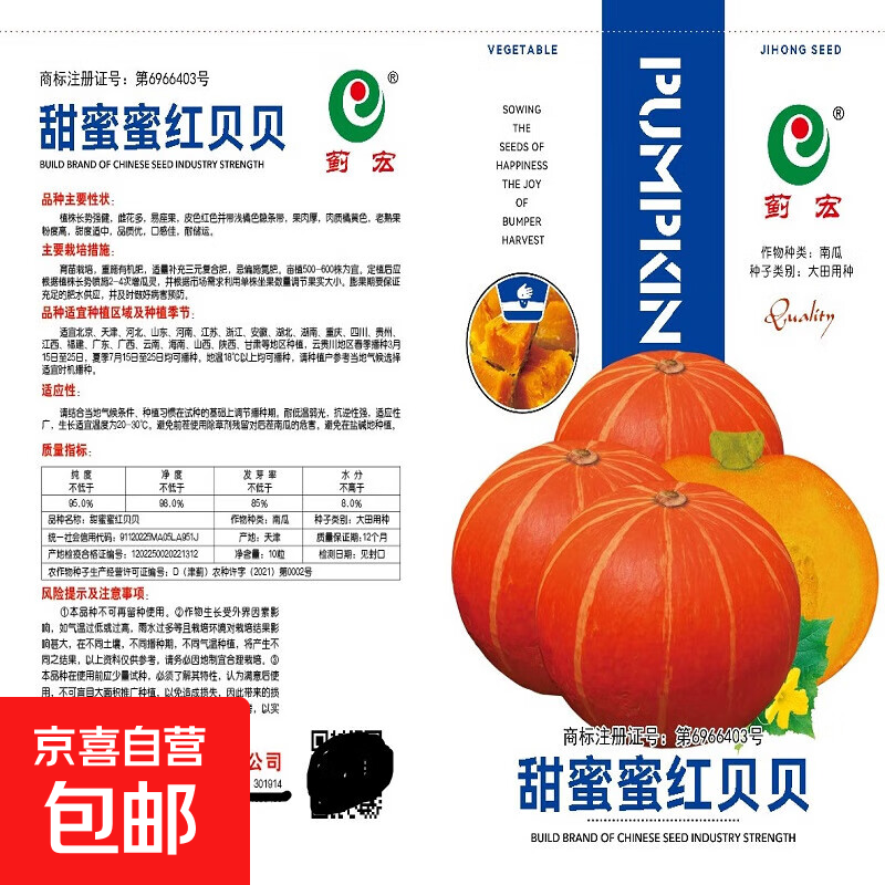 【亏本冲量】红蜜板栗贝贝南瓜种籽高产种子春秋季香甜糯四季蔬菜 红贝贝南瓜种子 1包约10粒