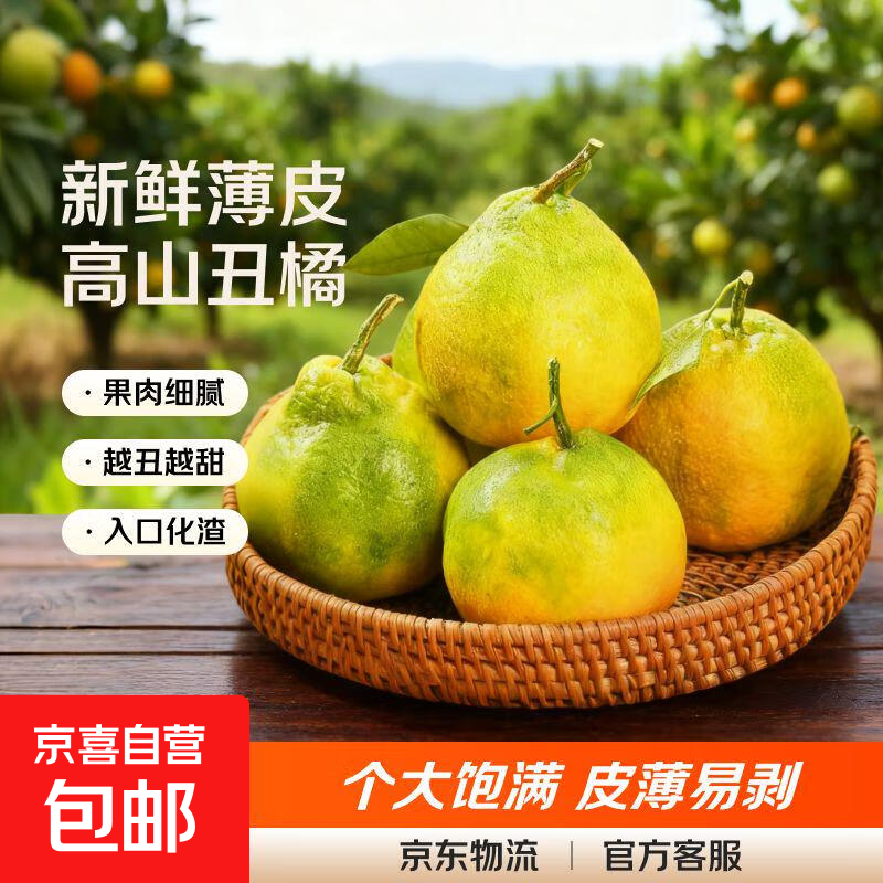 现摘高山丑橘当季新鲜时令水果薄皮多汁橘子 带箱1斤装