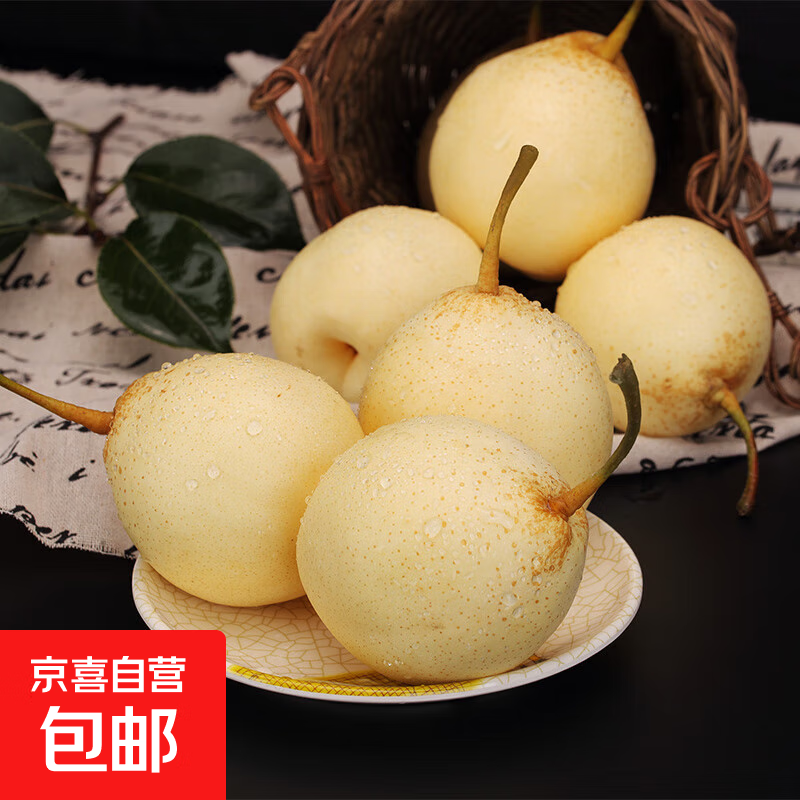 河北鸭梨产地直发当季新鲜水果包邮中翠梨新2 带箱1斤（单果150g+)