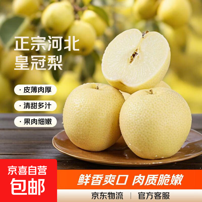 正宗河北皇冠梨产地直发深泽皇冠梨10 皇冠梨带箱2斤装净重1.6-1.8斤