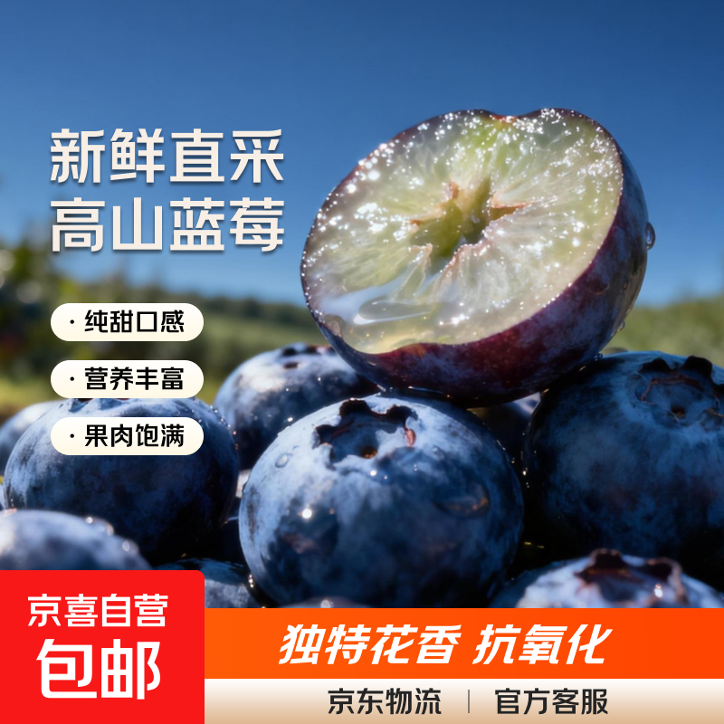 云南国产蓝莓【JD快递多地次日达】超大果蓝莓 孕妇新鲜水果精选 2盒装 多买多划算【90-115g/盒】 特大果【单果22mm+】
