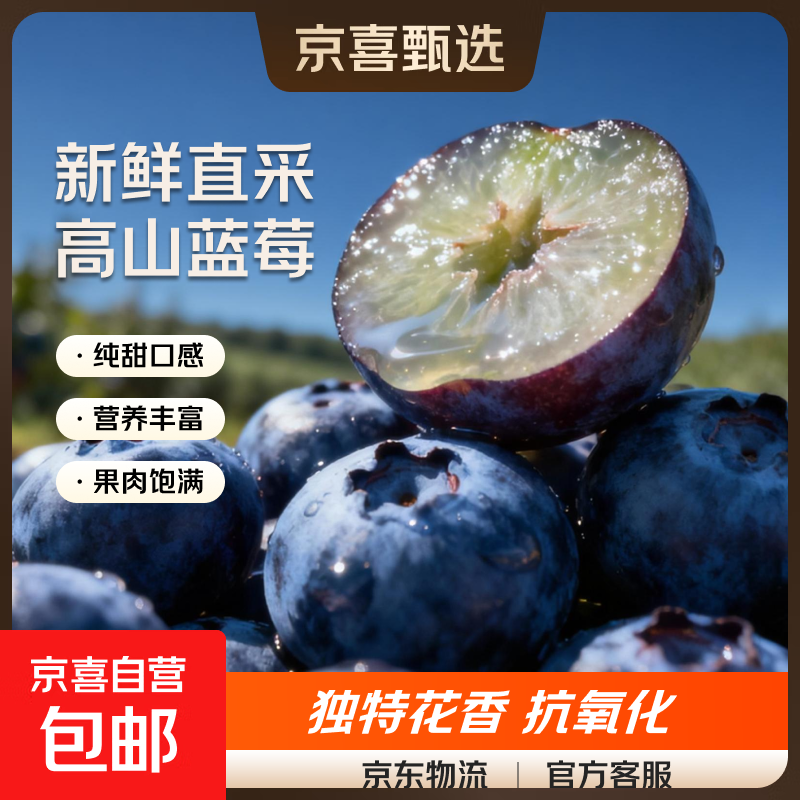 云南国产蓝莓【JD快递多地次日达】超大果蓝莓 孕妇新鲜水果精选 6盒装 多买多划算【90-115g/盒】 特大果【单果22mm+】