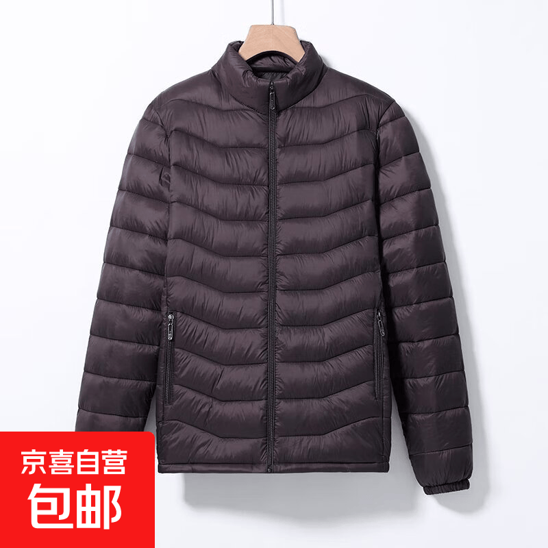 棉服男款冬季轻薄保暖棉袄男士时尚百搭加厚立领棉衣休闲冬外套男 灰色【内外一体行线】 2XL 建议115-129斤