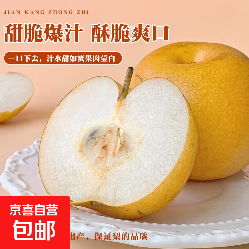京喜加河北秋月梨泊头梨子年货送礼脆甜多汁梨爆甜多汁新航线新11 【含箱重】5斤净重4.5斤+单果200g+