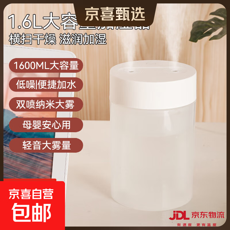 加湿器家用空气加湿器净化器香薰机空调房加湿器大容量2025新款usb便携静音办公室桌面宿舍学生 旗舰款-【双喷+静音加湿