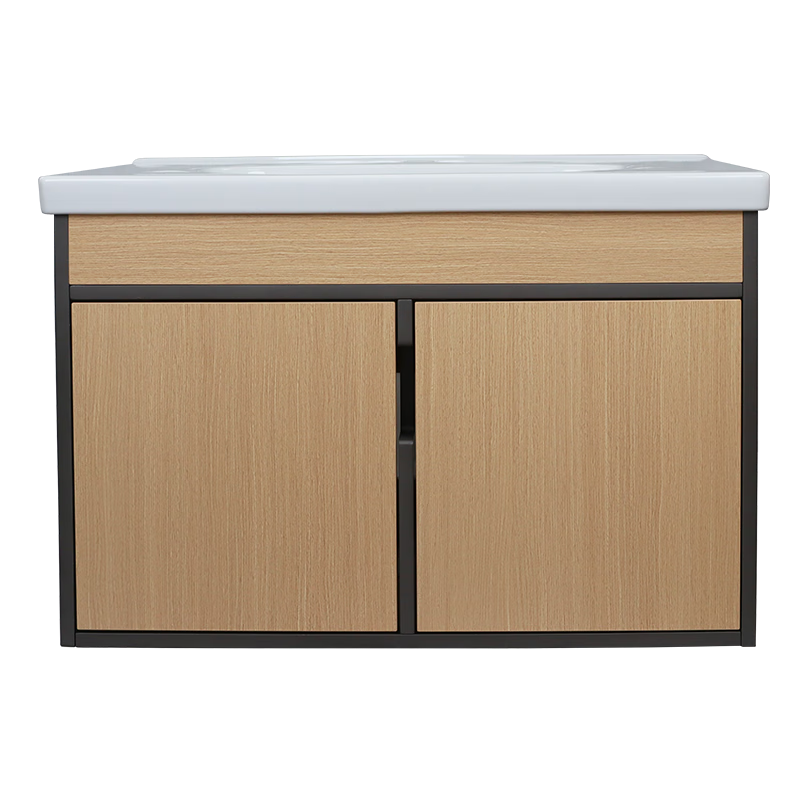 美標(biāo)浴室柜陶瓷一體衛(wèi)生間洗臉洗手池盆柜組合洗漱臺(tái)美妝收納鏡柜組合 單柜子80cm