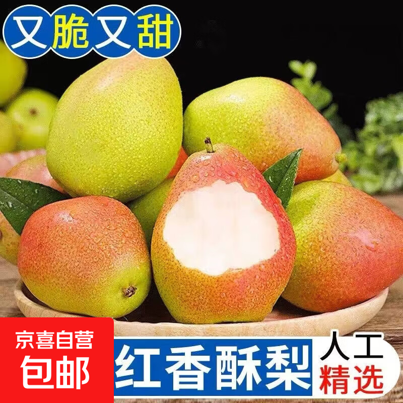 国产红啤梨放软可食可以吸的梨子红啤梨喜田1 红啤梨带箱1斤