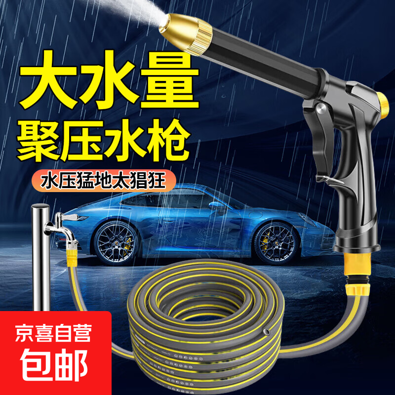 洗车高压水枪园艺花园浇花浇水刷车神器家用水管软管喷头 水枪+水管10米