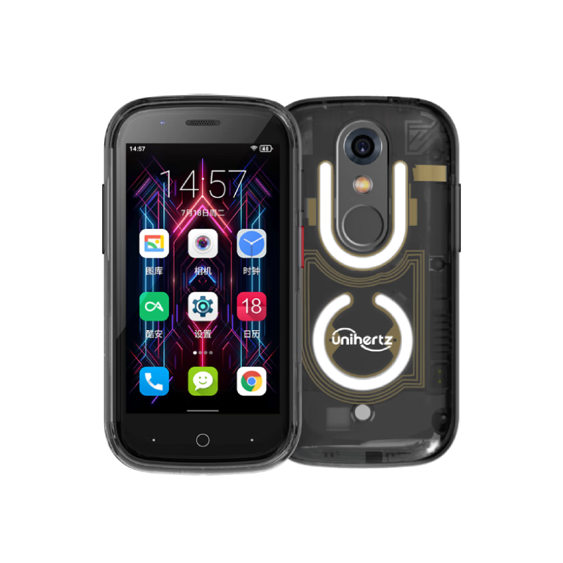 UnihertzJelly Star 果凍迷你超小3英寸4G手機Jelly 2S 全網通智能便攜禮物推薦學生黨必備小手機雙卡雙待 黑色 8GB 256GB