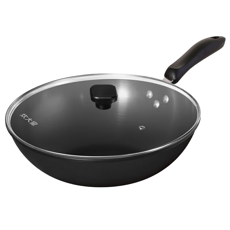 炊大皇铁锅炒锅无涂层炒菜锅玄铁电磁炉燃气灶通用锅具32cm【专供】