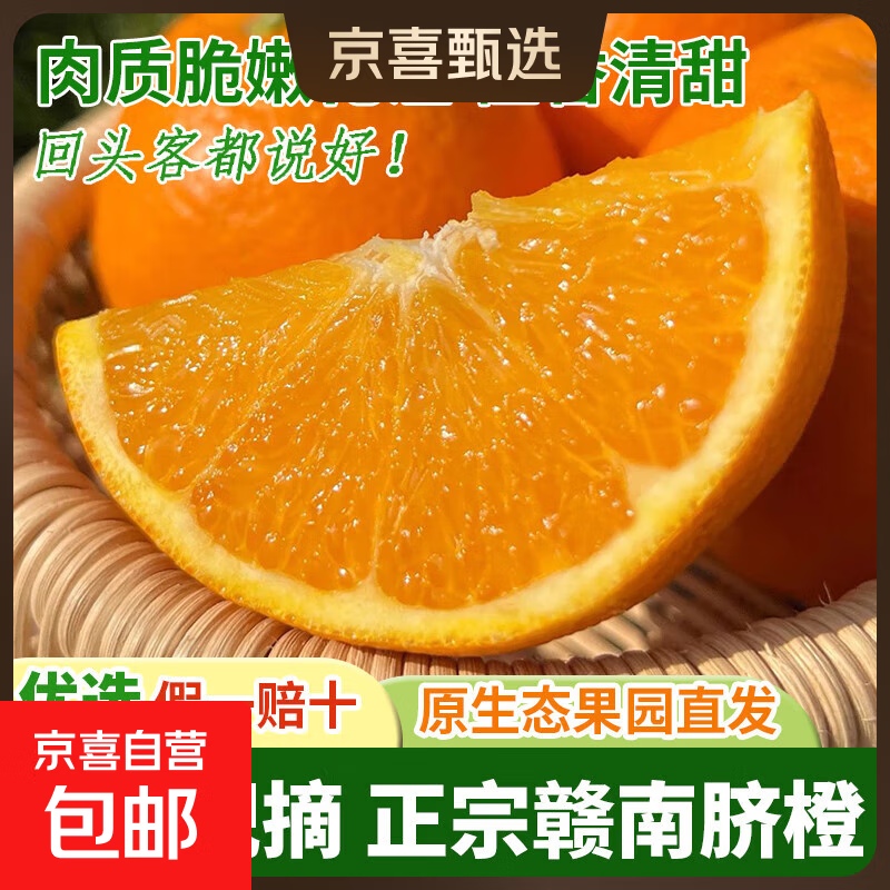 2025正宗赣南脐橙新鲜现摘甜橙子整箱批发当季应季60-70MM 带箱9斤