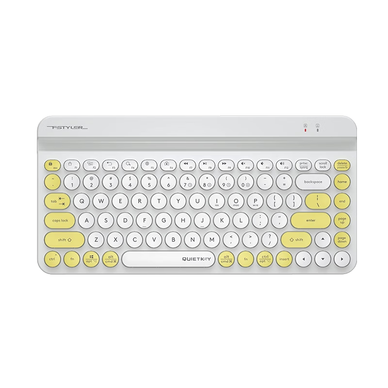 A4TECH 双飞燕 FBK30C86键蓝牙薄膜键盘安静轻音 无线充电键盘柠檬冰