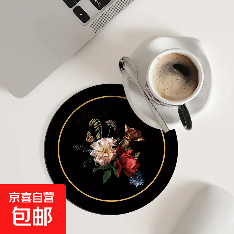 餐垫杯垫桌垫隔热垫子隔热垫防烫耐高温锅垫碗垫家用餐盘砂锅垫子 宫廷花束 14cm*14cm