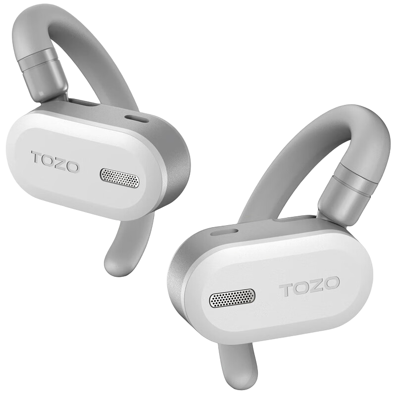 TOZO Open开放式蓝牙耳机不入耳挂耳式跑步运动无线耳机通话降噪双轴调节IPX6防水42小时超长续航 白色