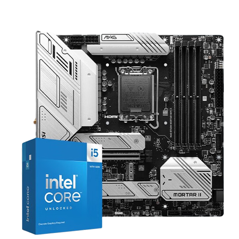 ���ڲ�����΢�ǣ�MSI��B760 Z790���� �� Ӣ�ض� ���14��I5 CPU������װ ��U��װ B760M MORTAR II DDR5 14600K��װ 2243Ԫ(������)