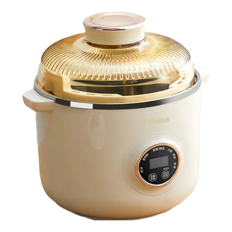 山水（SANSUI）山水電燉鍋隔水燉鍋1-2人食陶瓷燉盅寶寶輔食鍋嬰兒隔水煲湯煮粥小燉鍋保溫XSL-15DDG03 304不銹鋼內(nèi)膽+陶瓷燉盅 1.2L