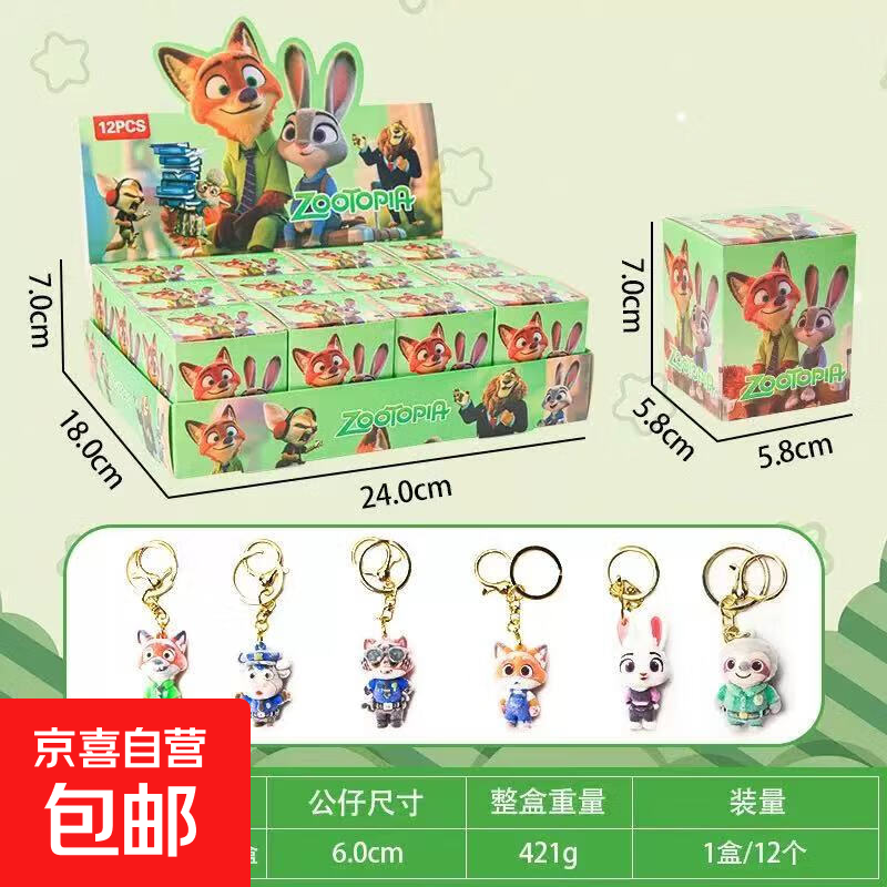 公仔挂件疯狂动物城钥匙扣摩托车电瓶车装饰新款挂件 软胶款小公仔 2个