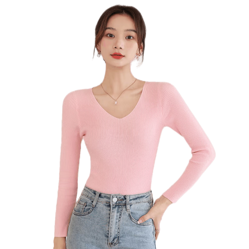 ���ڲ�������ά˹��Jeanswest����֯��Ů2025�＾����V�쳤������֯���ڴ�����Ů��ɫ���� 59Ԫ