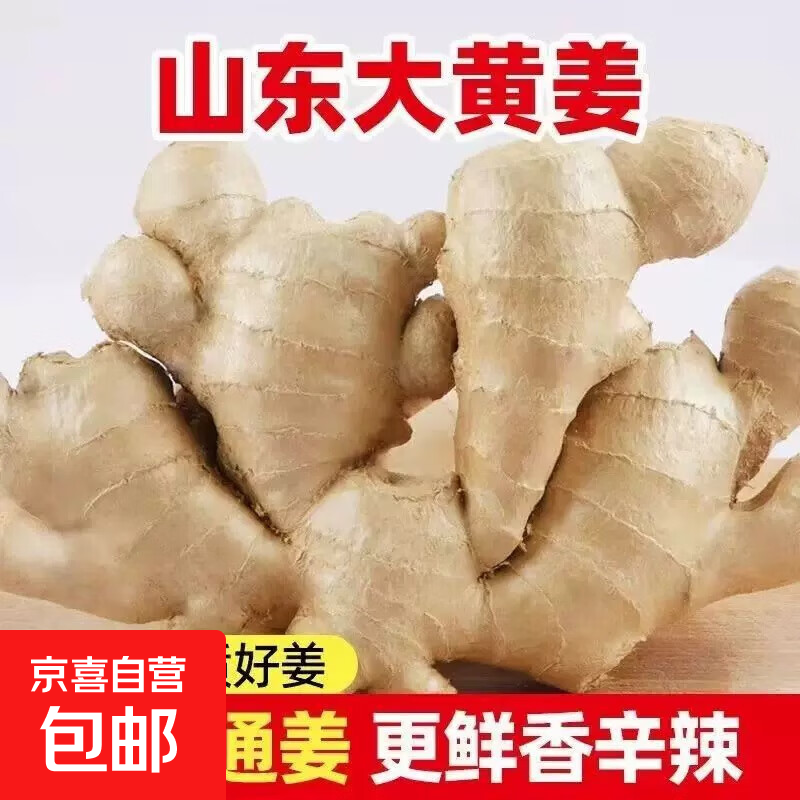 【东东买菜】山东生姜老姜黄姜大姜风干姜月子姜土姜姜块老姜母 净重0.9斤