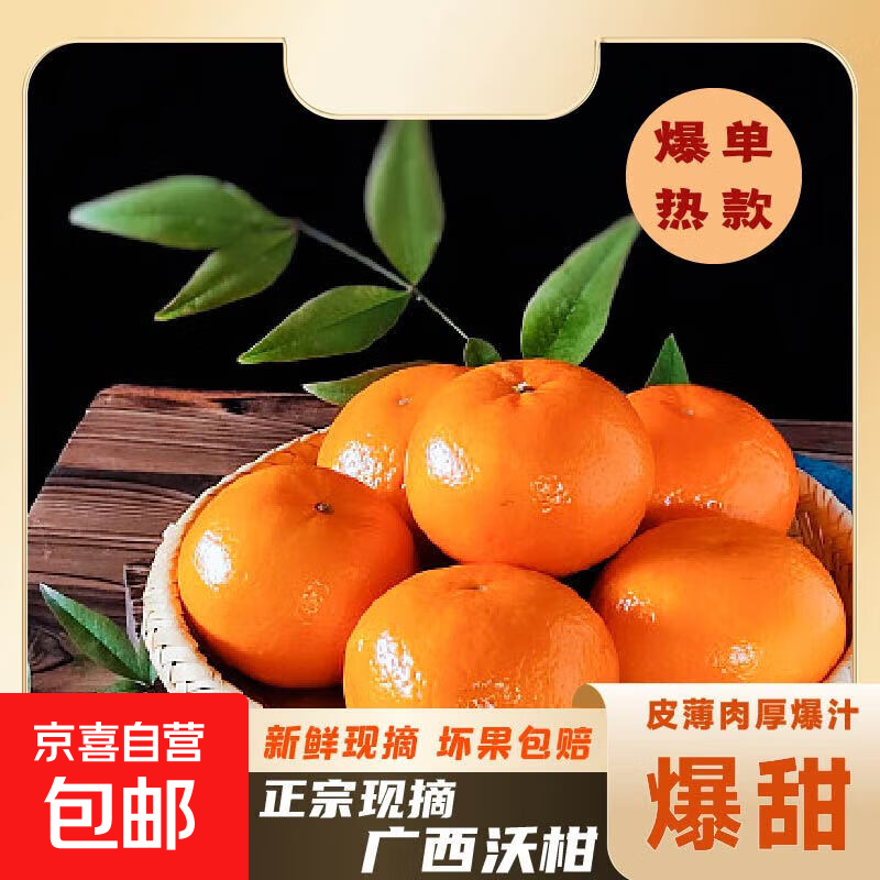 广西 新鲜沃柑 当季 现摘现发 多汁香甜 果肉饱满 产地直供甜沃柑 中果（单果60mm+） 2斤带箱