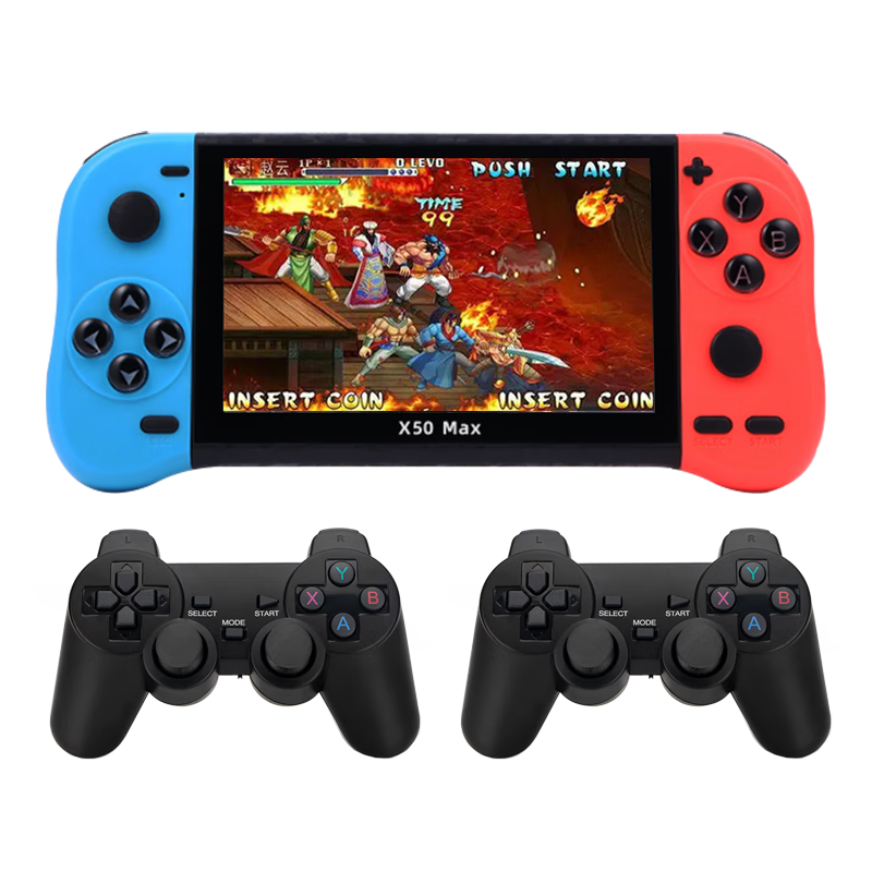 威螞PSP掌上游戲機(jī)連電視FC雙人對戰(zhàn)無線手柄搖桿街機(jī)兒童家用掌機(jī)紅白懷舊游戲機(jī) 預(yù)裝10000款游戲+雙人版+彩色