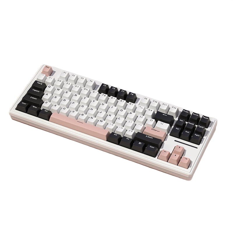 新盟M87PRO机械键盘三模无线蓝牙/有线热插拔RGB87键客制化gasket 甜酷粉-无线三模-RGB热插拔-乌梅子轴