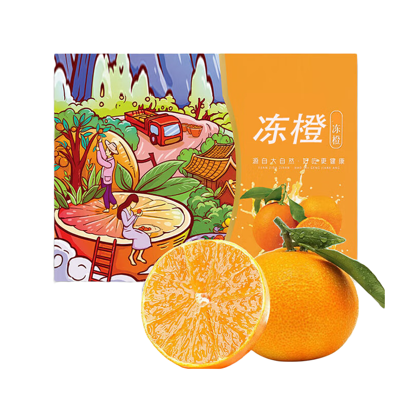 鲜合汇优新鲜赣州脐橙水果橙子生鲜年货礼盒物品 9斤整箱/净重8.5-8.0斤起/60mm以