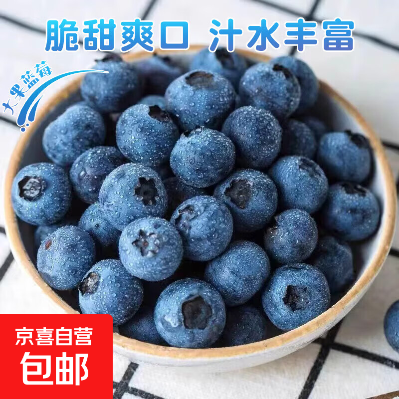 云南蓝莓【JD快递多地次日达】超大果果香蓝莓 孕妇新鲜水果送礼 2盒装 多买多划算【90-115g/盒】 中果【单果15mm+】