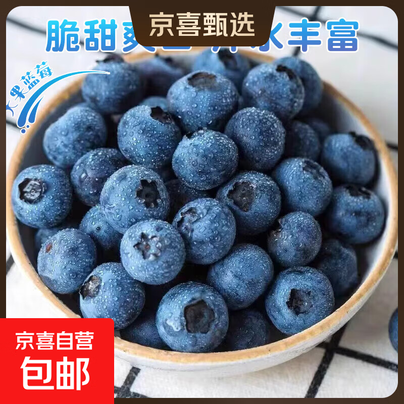 云南蓝莓【JD快递多地次日达】超大果果香蓝莓 孕妇新鲜水果送礼 2盒装 多买多划算【90-115g/盒】 中果【单果15mm+】
